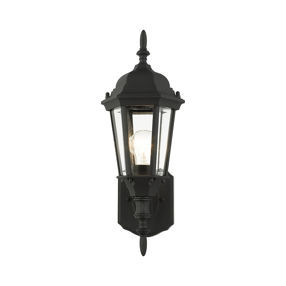 ##Antique Hardware## 1 Light Textured Black Outdoor Wall Lantern