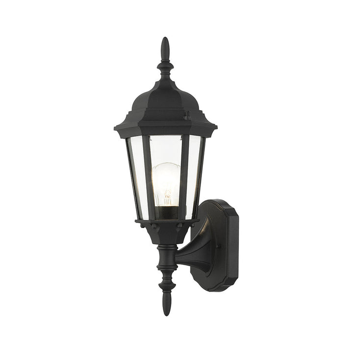##Antique Hardware## 1 Light Textured Black Outdoor Wall Lantern