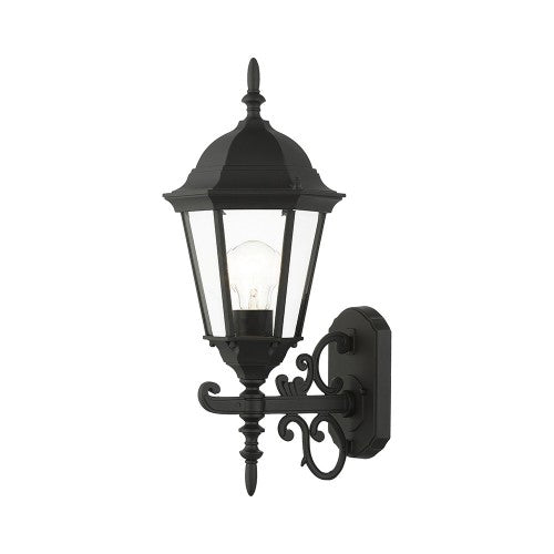 ##Antique Hardware## 1 Light Textured Black Outdoor Wall Lantern