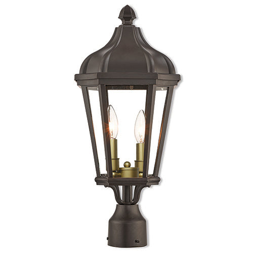 ##Antique Hardware## 2 Light Bronze Outdoor Post Top Lantern