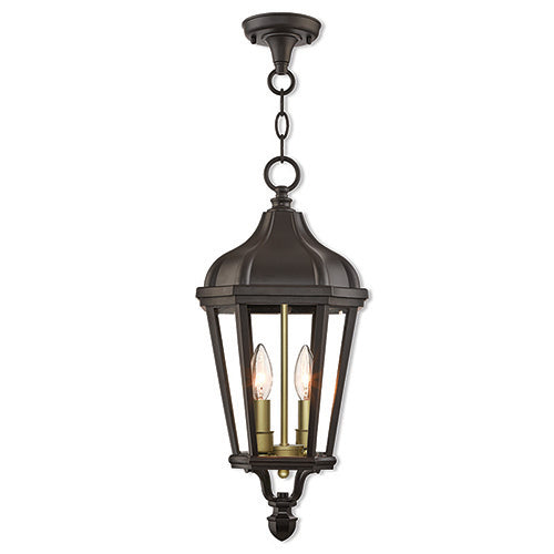 ##Antique Hardware## 2 Light Bronze Outdoor Pendant Lantern