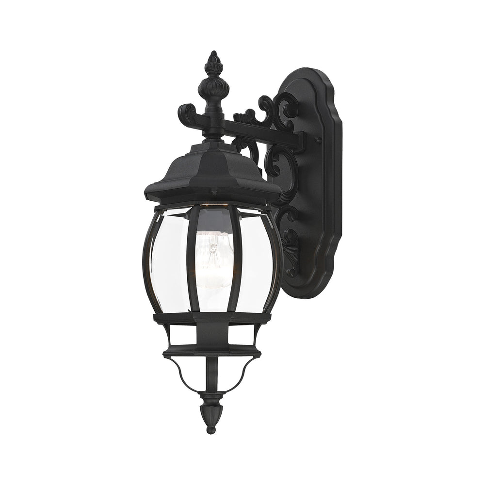 ##Antique Hardware## 1 Light Textured Black Outdoor Wall Lantern