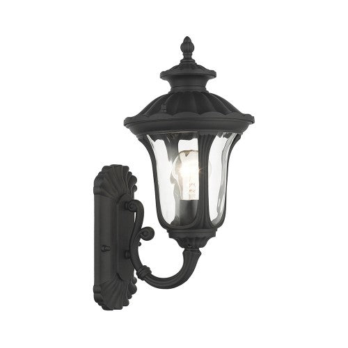 ##Antique Hardware## 1 Light Textured Black Outdoor Wall Lantern
