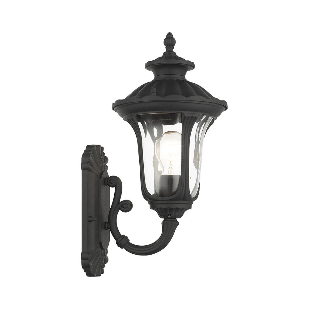 ##Antique Hardware## 1 Light Textured Black Outdoor Wall Lantern