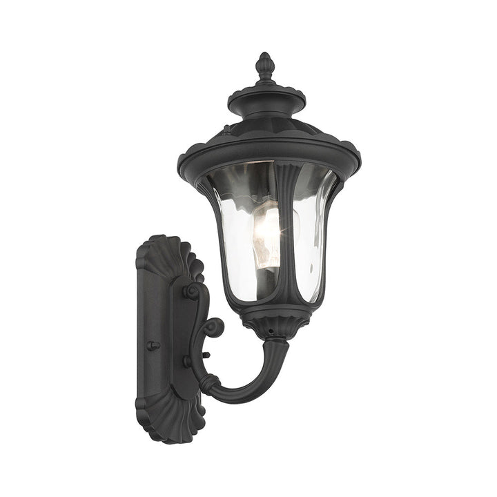 ##Antique Hardware## 1 Light Textured Black Outdoor Wall Lantern