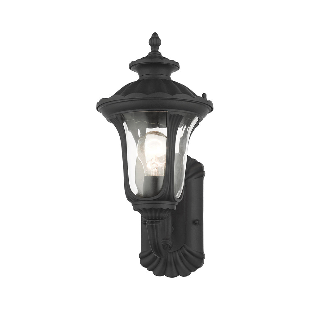 ##Antique Hardware## 1 Light Textured Black Outdoor Wall Lantern