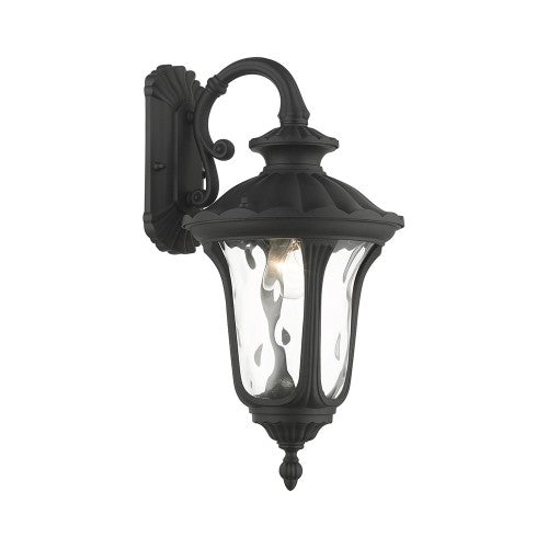 ##Antique Hardware## 1 Light Textured Black Outdoor Wall Lantern