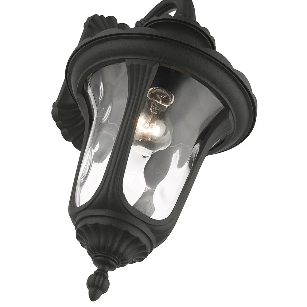 ##Antique Hardware## 1 Light Textured Black Outdoor Wall Lantern