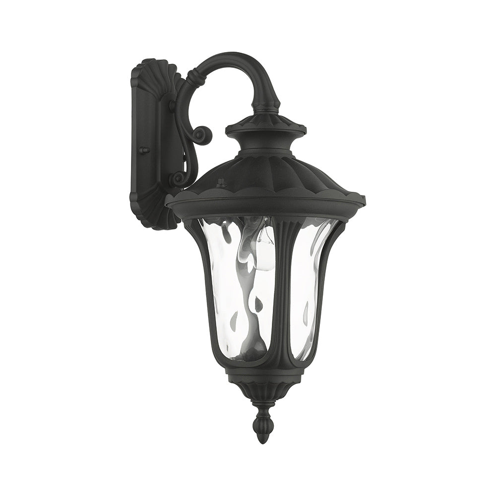 ##Antique Hardware## 1 Light Textured Black Outdoor Wall Lantern