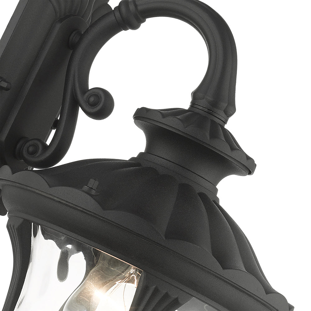 ##Antique Hardware## 1 Light Textured Black Outdoor Wall Lantern