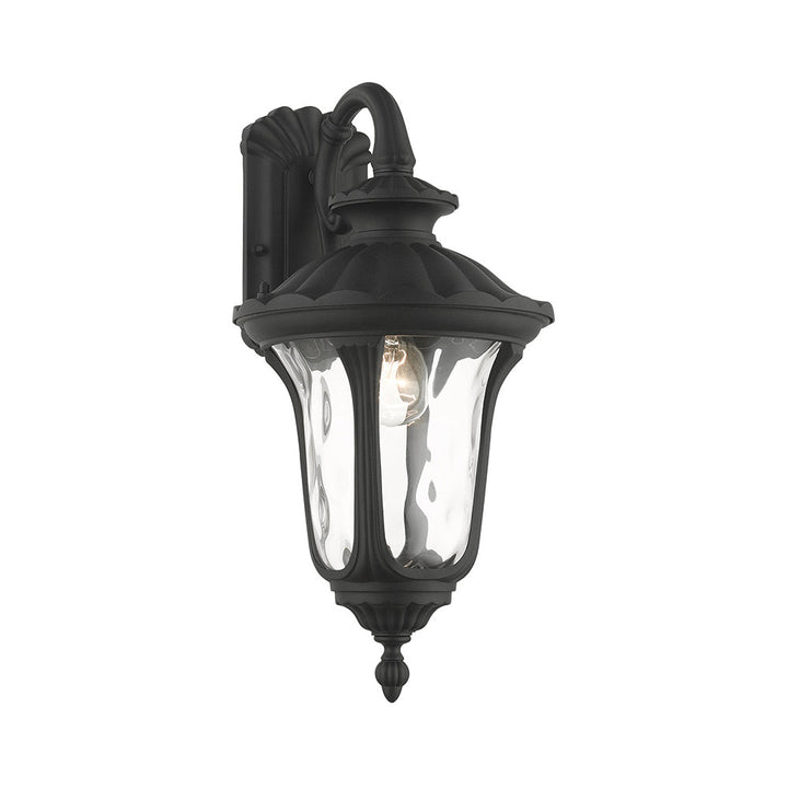 ##Antique Hardware## 1 Light Textured Black Outdoor Wall Lantern