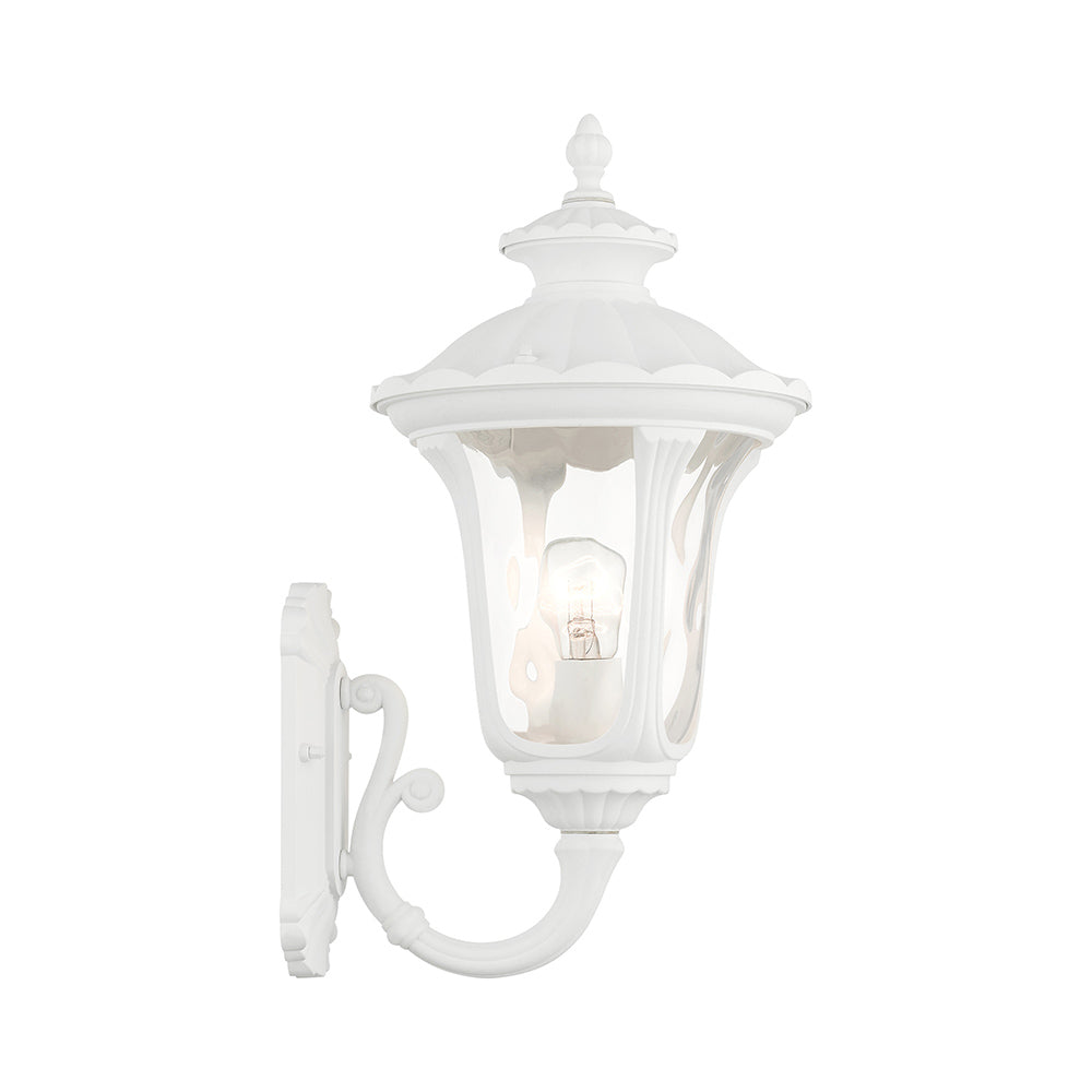 ##Antique Hardware## 1 Light Textured White Outdoor Wall Lantern