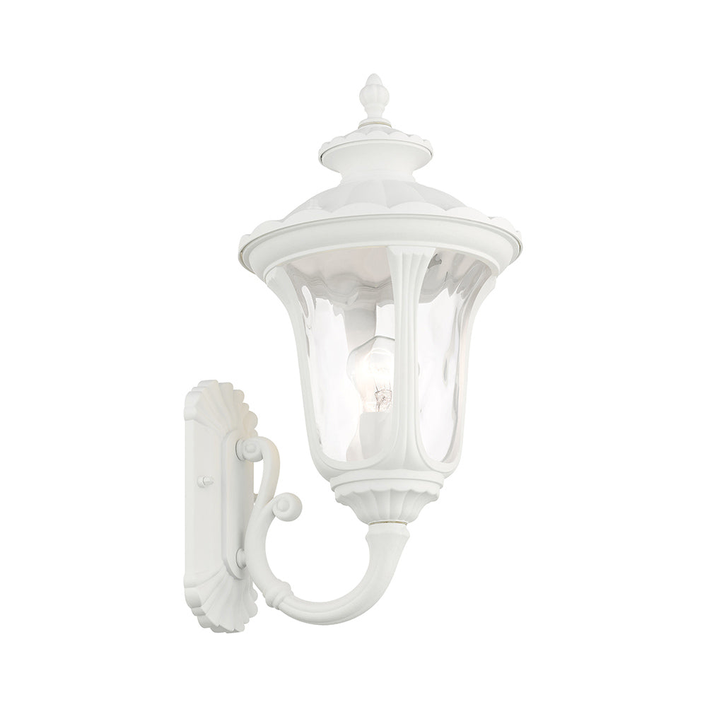 ##Antique Hardware## 1 Light Textured White Outdoor Wall Lantern