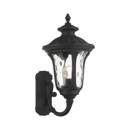 ##Antique Hardware## 1 Light Textured Black Outdoor Wall Lantern