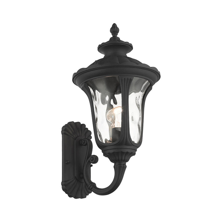 ##Antique Hardware## 1 Light Textured Black Outdoor Wall Lantern