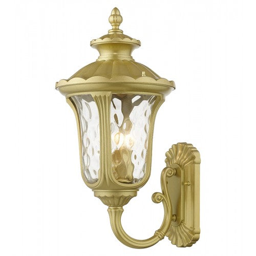 ##Antique Hardware## 3 Light Soft Gold Outdoor Large Wall Lantern