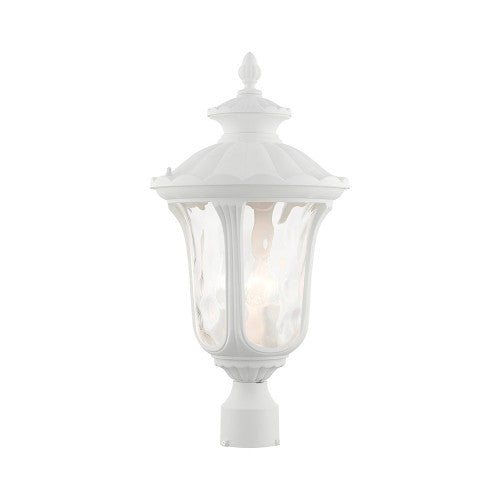 ##Antique Hardware## 3 Light Textured White Outdoor Post Top Lantern