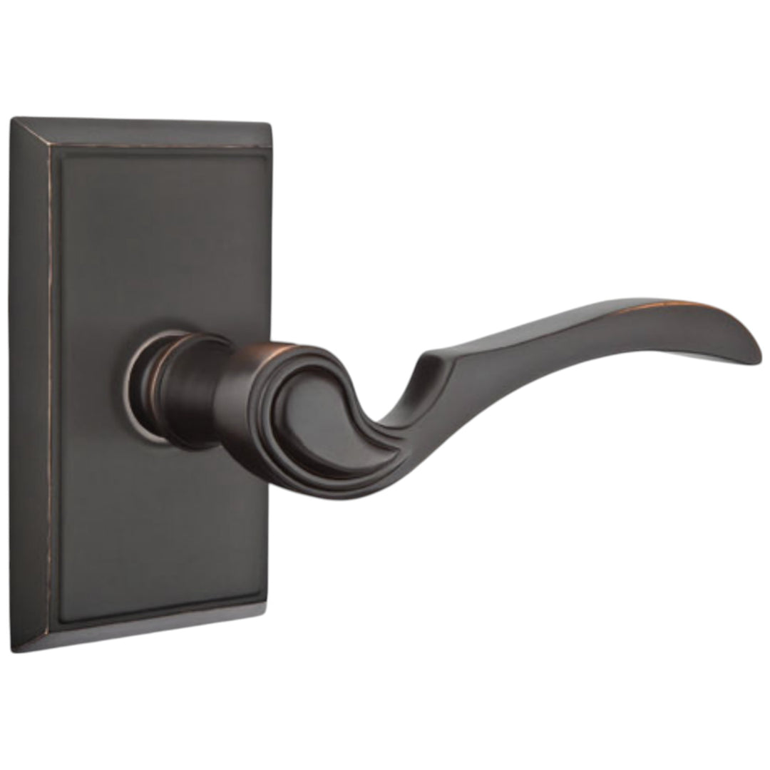 ##Antique Hardware## Emtek Solid Brass Coventry Lever With Modern Rectangular Rosette (Several Finish Options)
