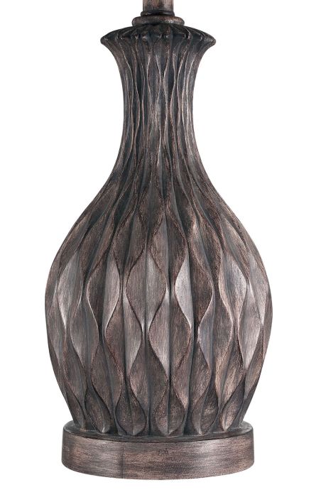 ##Antique Hardware## 1 Light Resin Base Table Lamp in Carved Painted Brown