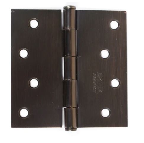 ##Antique Hardware## 4 inch Residential Duty Steel Plain Bearing Hinge (Medium Bronze)