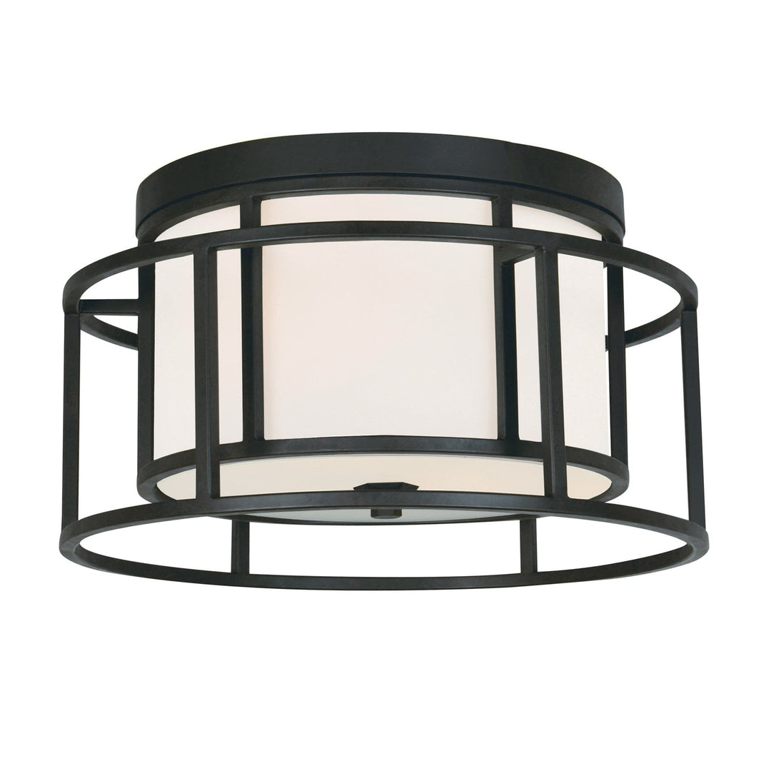 ##Antique Hardware## Brian Patrick Flynn Hulton 2 Light Matte Black Flush Mount