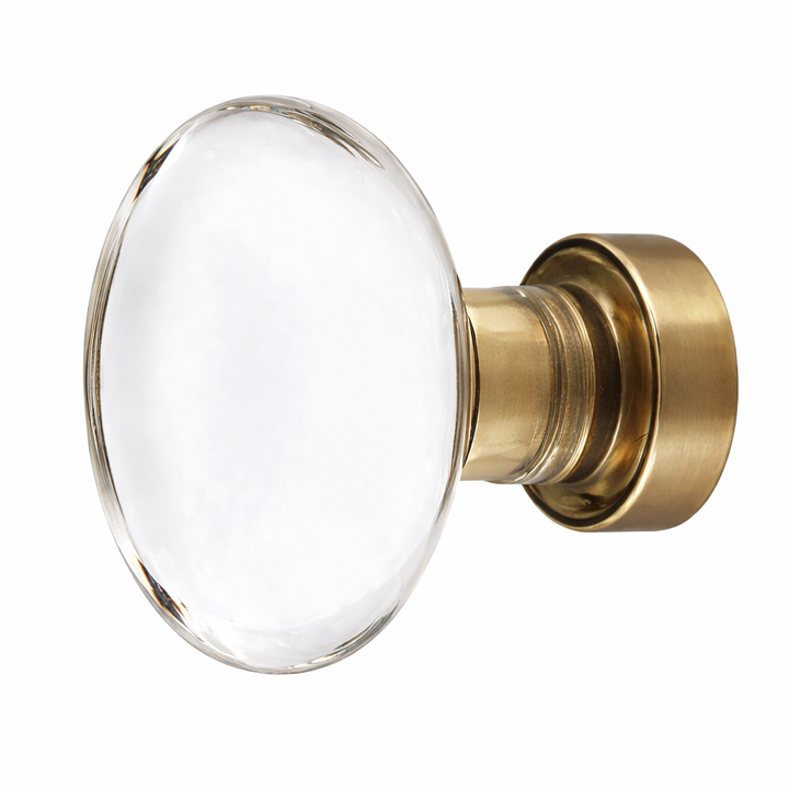 1 1/4 Inch Emtek Oval Crystal Glass Hampton Cabinet & Furniture Knob