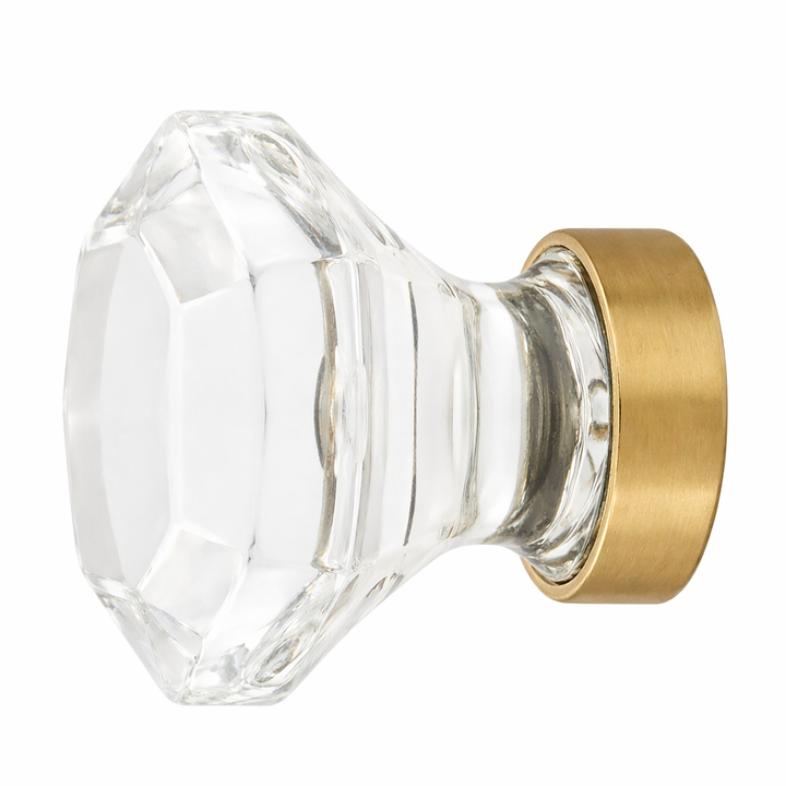 1 1/4 Inch Crystal Glass Old Town Clear Cabinet & Furniture Knob