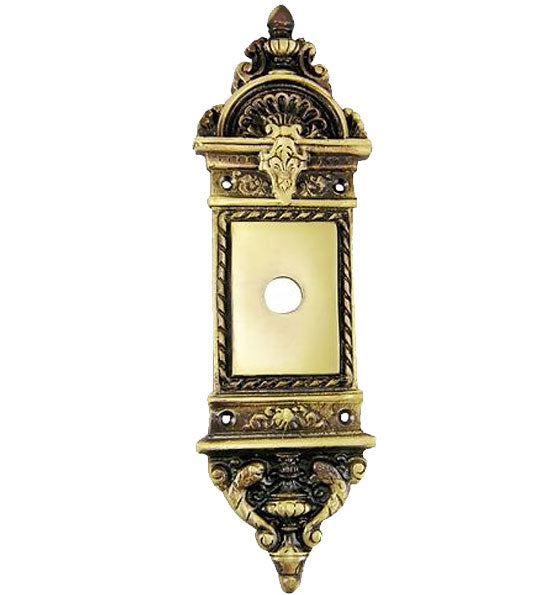 ##Antique Hardware## Open Box Sale Item Solid Brass L'Enfant Rosette Plate (Antique Brass Finish)