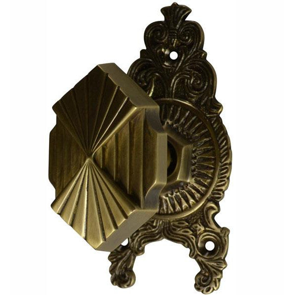 ##Antique Hardware## Ornate Victorian Rosette Door Set with Art Deco Fanfare Door Knob (Several Finishes Available)