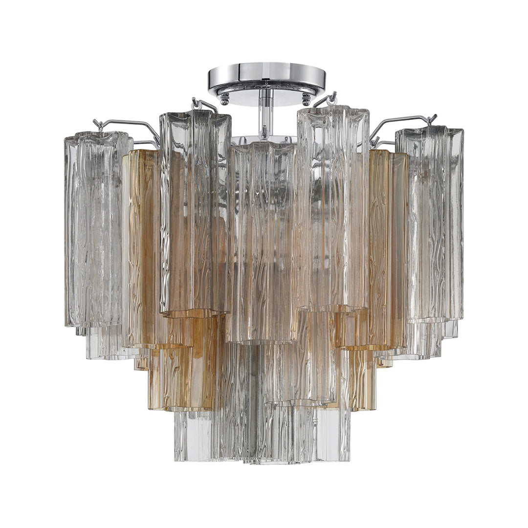 ##Antique Hardware## Addis 4 Light Polished Chrome Semi Flush Mount
