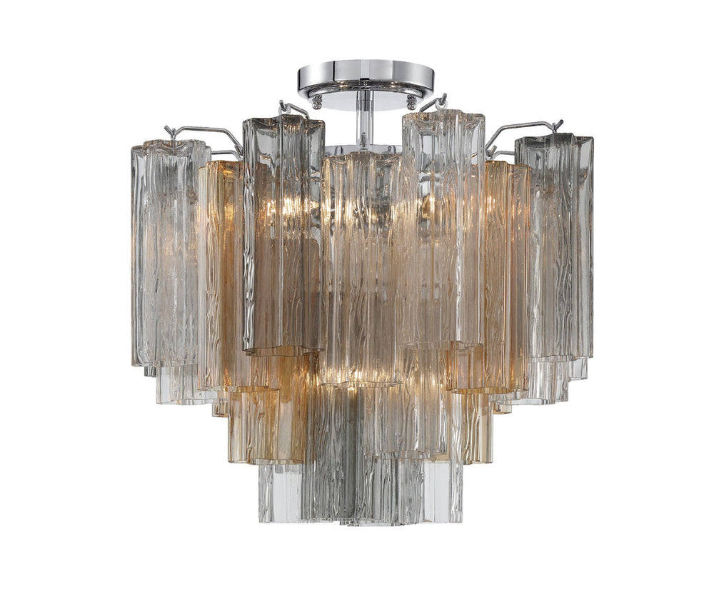 ##Antique Hardware## Addis 4 Light Polished Chrome Semi Flush Mount