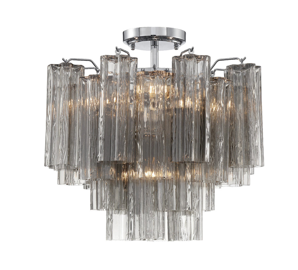 ##Antique Hardware## Addis 4 Light Polished Chrome Semi Flush Mount