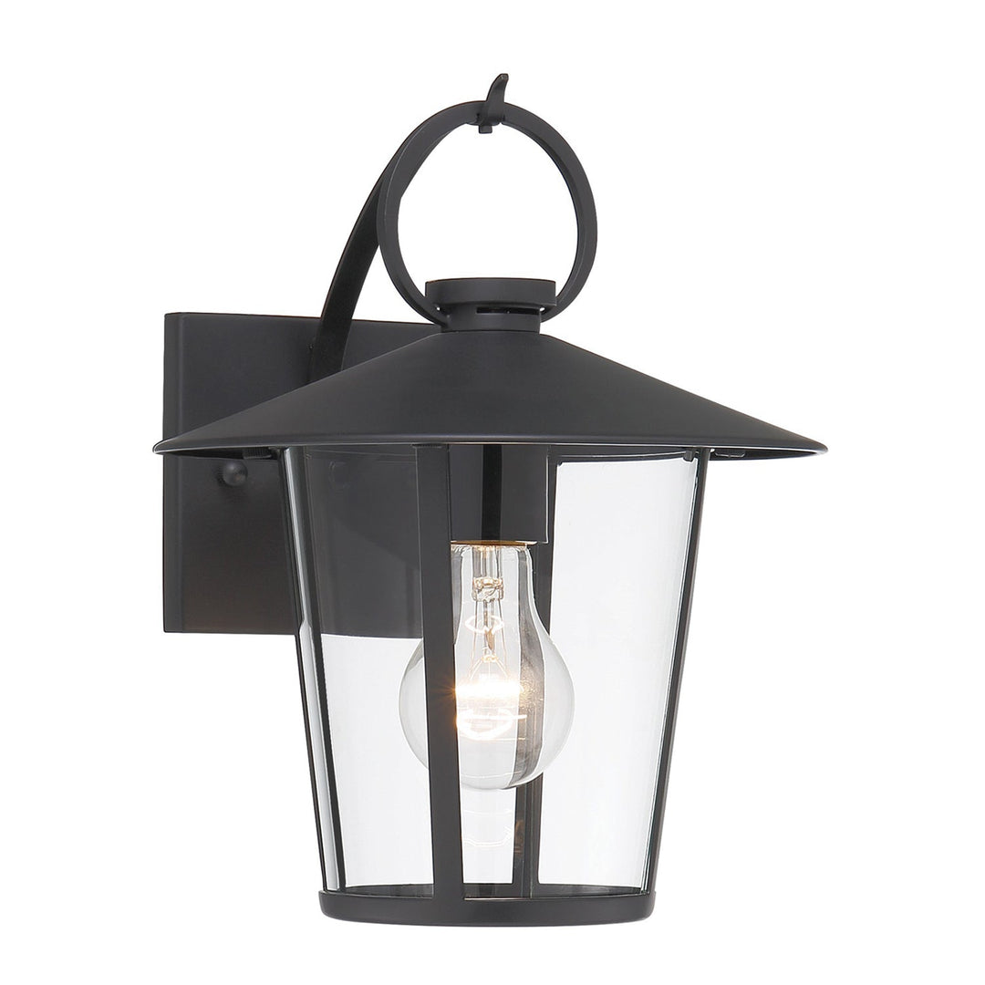 ##Antique Hardware## Andover 1 Light Matte Black Outdoor Sconce