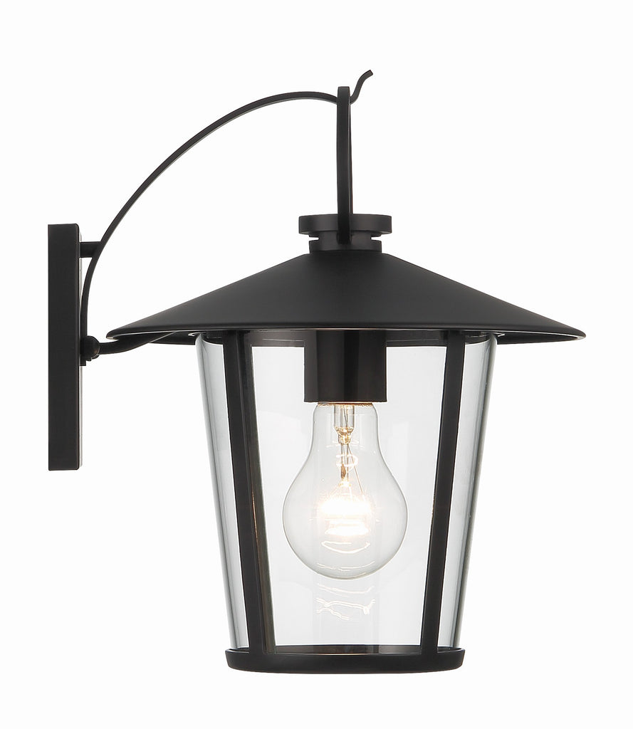 ##Antique Hardware## Andover 1 Light Matte Black Outdoor Sconce