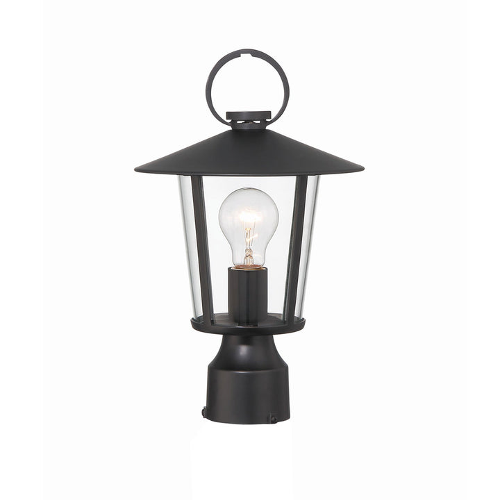 ##Antique Hardware## Andover 1 Light Matte Black Outdoor Post