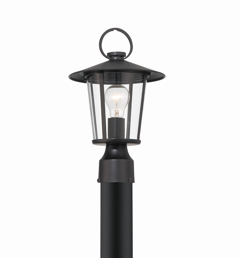 ##Antique Hardware## Andover 1 Light Matte Black Outdoor Post