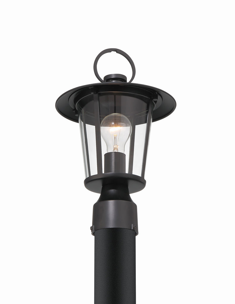 ##Antique Hardware## Andover 1 Light Matte Black Outdoor Post