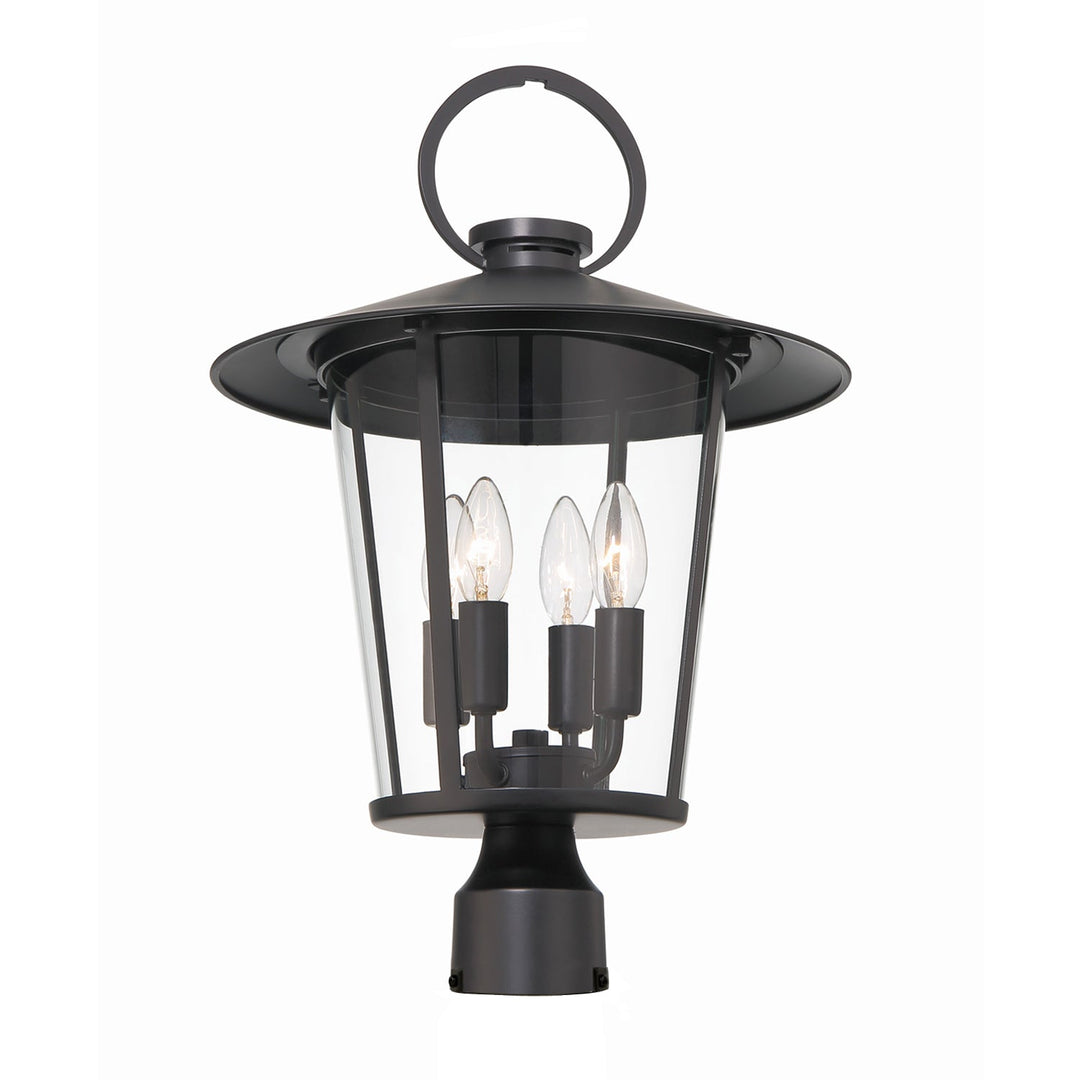 ##Antique Hardware## Andover 4 Light Matte Black Outdoor Post