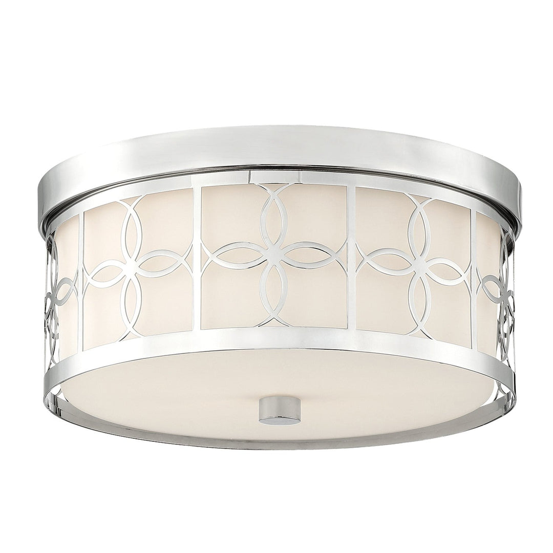 ##Antique Hardware## Anniversary 2 Light Polished Nickel Flush Mount