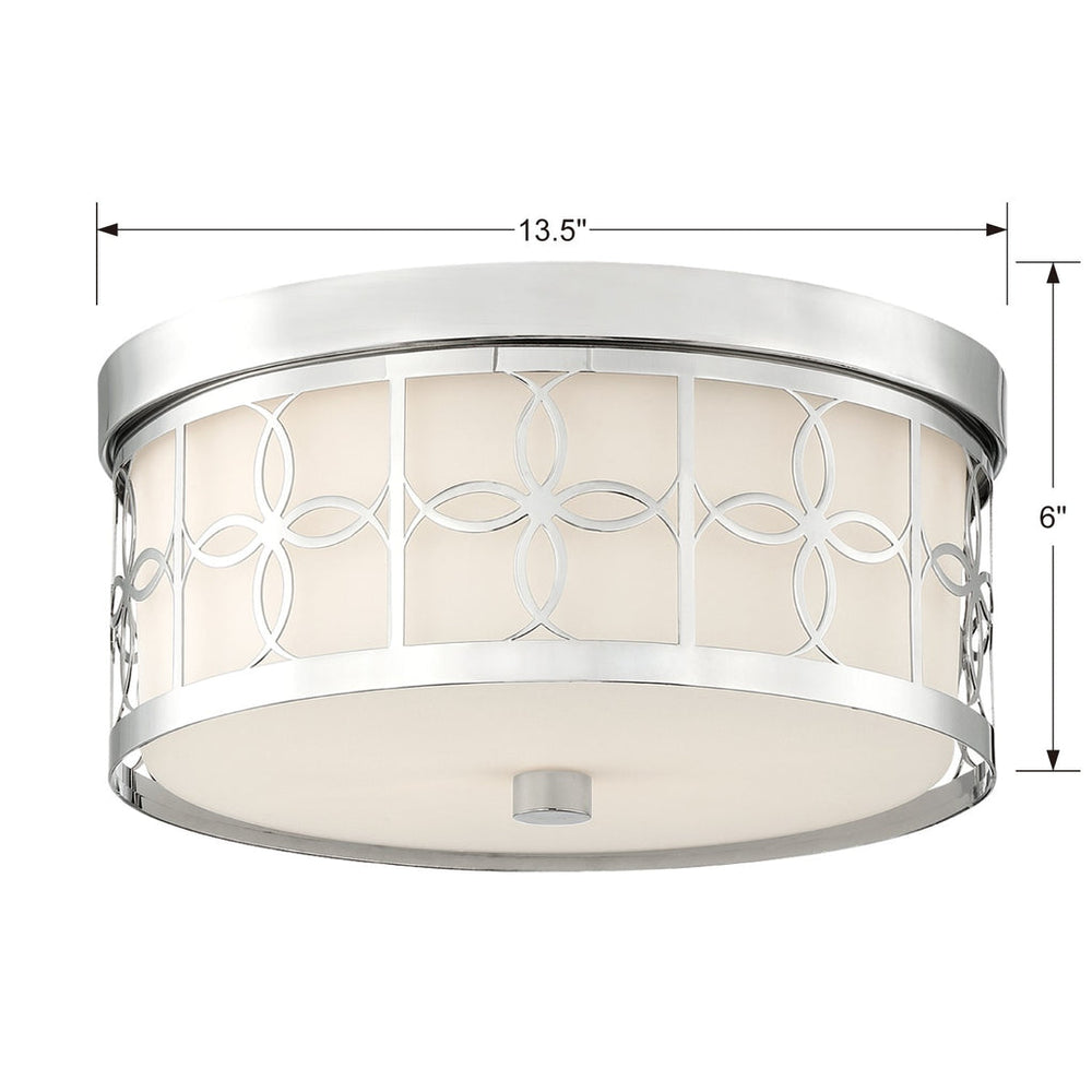 ##Antique Hardware## Anniversary 2 Light Polished Nickel Flush Mount