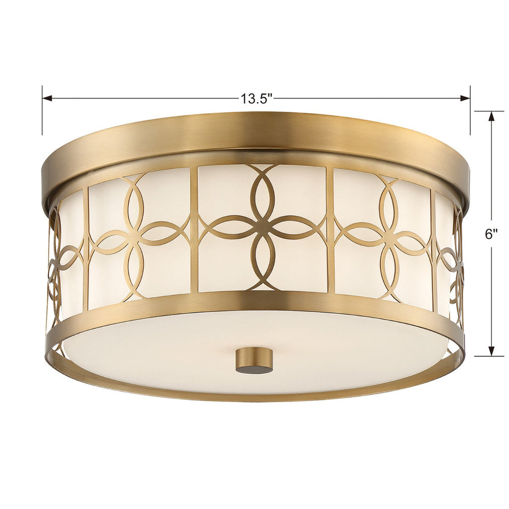 ##Antique Hardware## Anniversary 2 Light Vibrant Gold Flush Mount