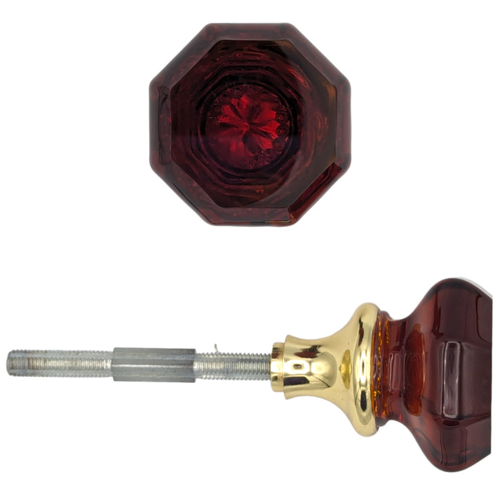 Antique Hardware Amber Octagon Crystal Spare Door Knob Set (Several Finishes Available) SPARE DOORKNOBS