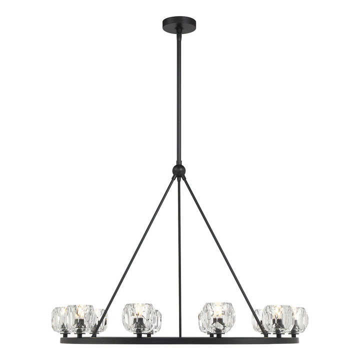 ##Antique Hardware## Aragon 10 Light Matte Black Chandelier