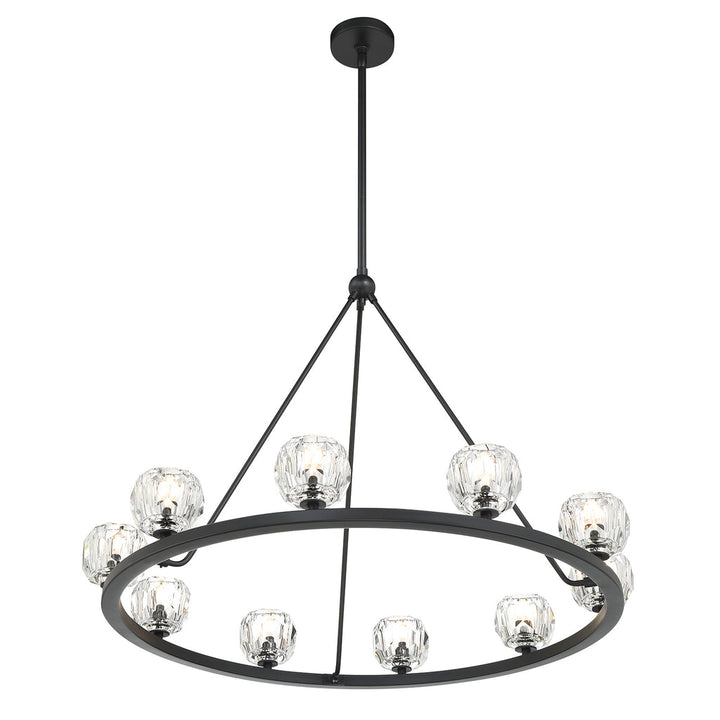##Antique Hardware## Aragon 10 Light Matte Black Chandelier