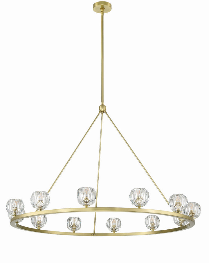 ##Antique Hardware## Aragon 12 Light Soft Brass Chandelier