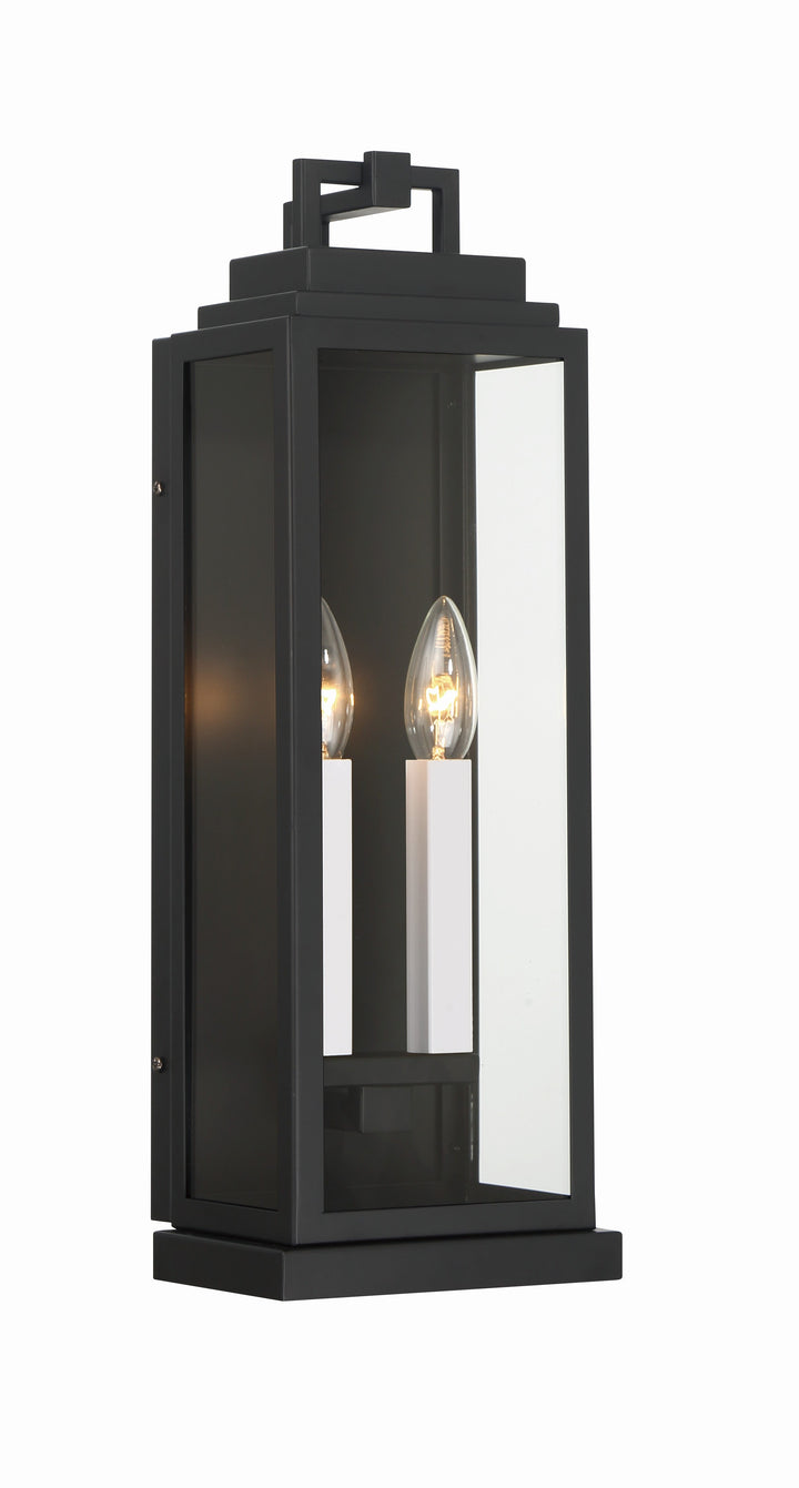 ##Antique Hardware## Aspen 2 Light Matte Black Outdoor Sconce