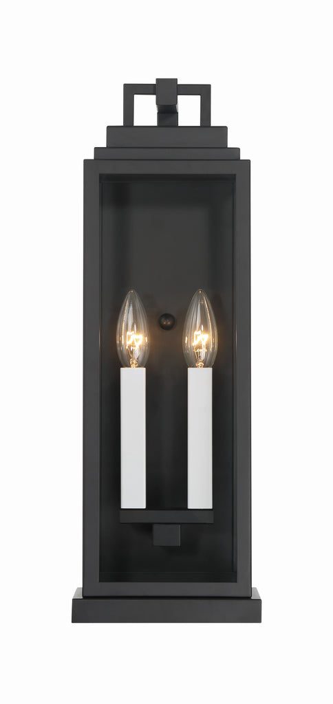 ##Antique Hardware## Aspen 2 Light Matte Black Outdoor Sconce