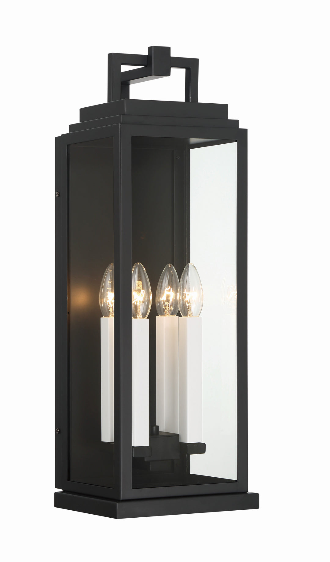 ##Antique Hardware## Aspen 4 Light Matte Black Outdoor Sconce