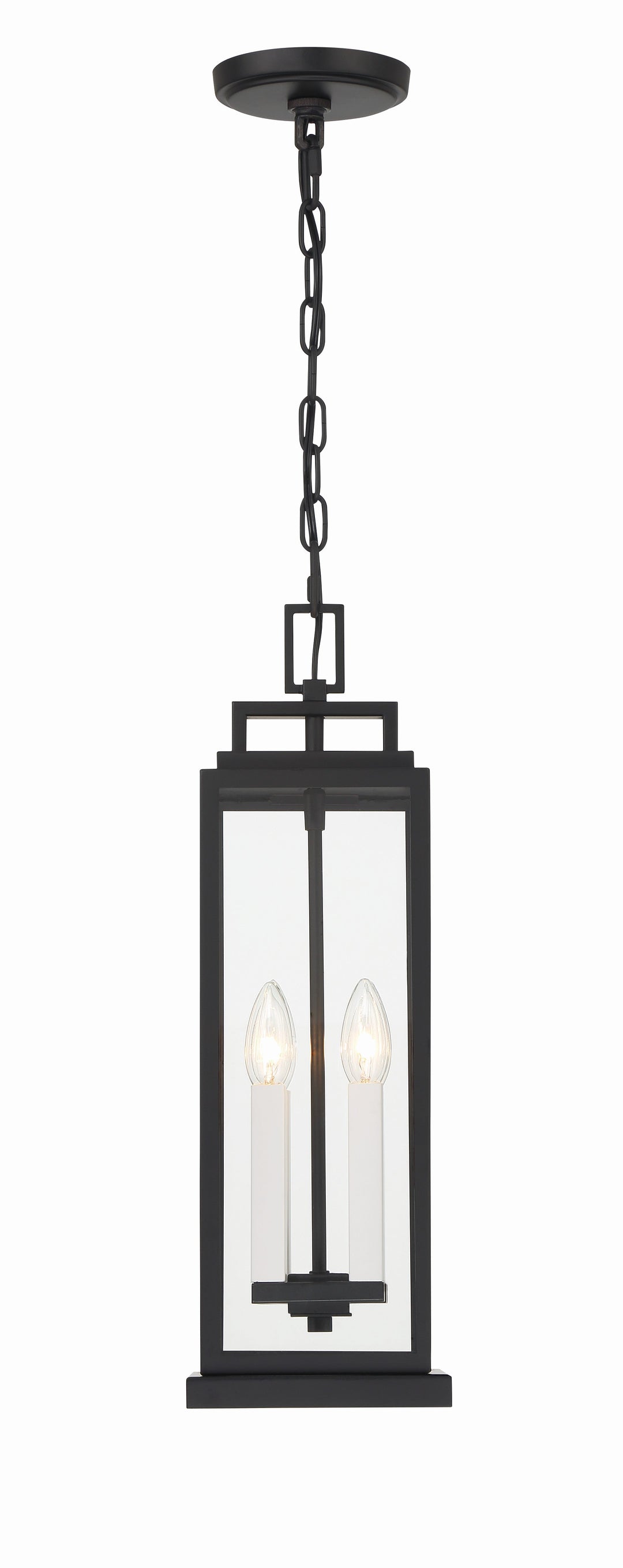 ##Antique Hardware## Aspen 4 Light Matte Black Outdoor Pendant