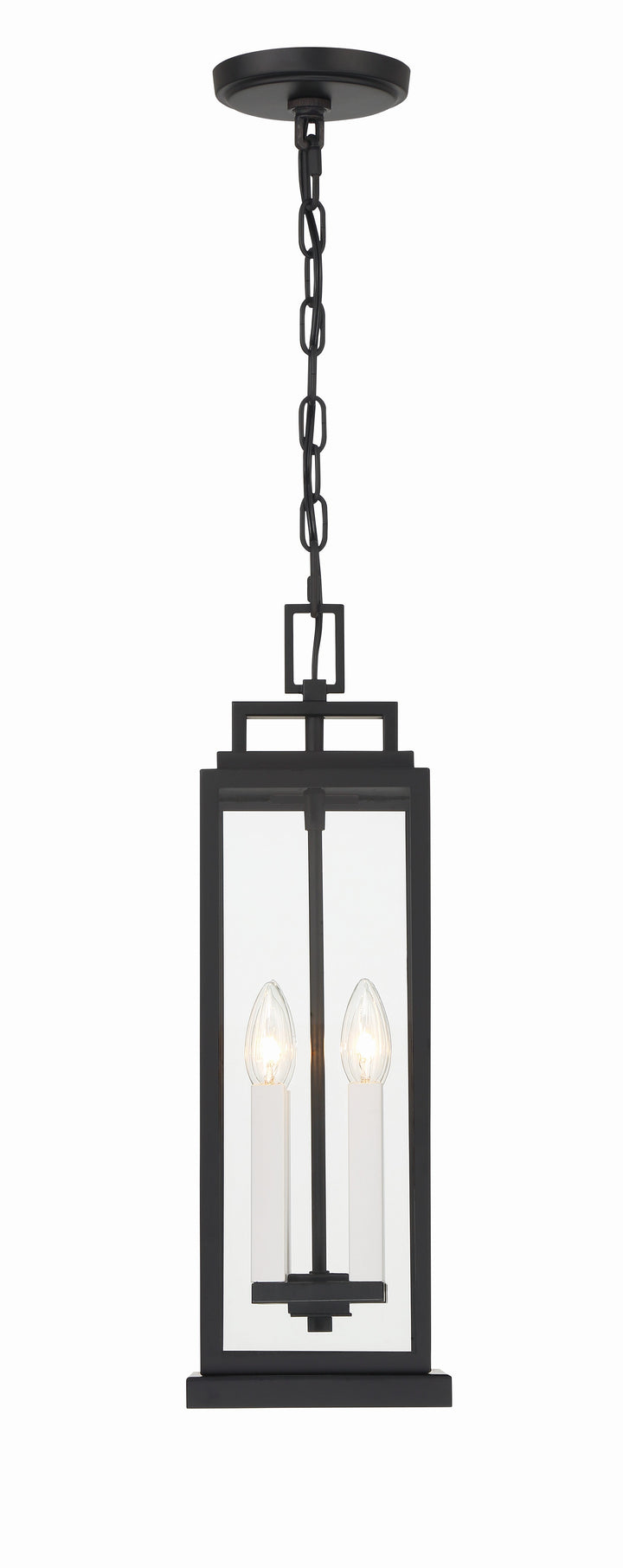 ##Antique Hardware## Aspen 4 Light Matte Black Outdoor Pendant